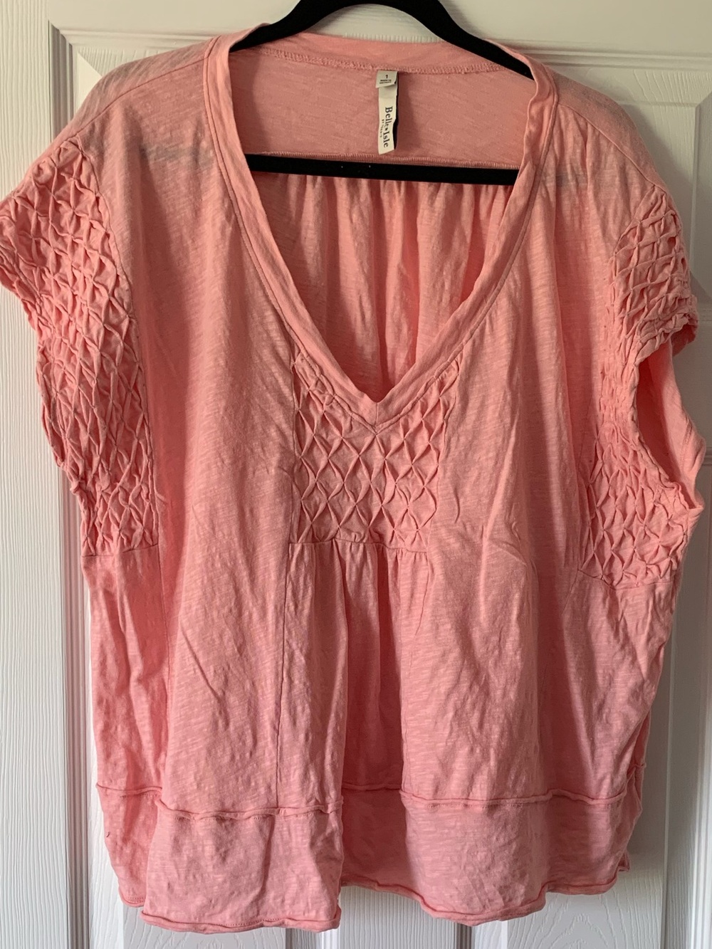 Belle isle by Torrid Pink V-Neck Smocked Sleeve Top